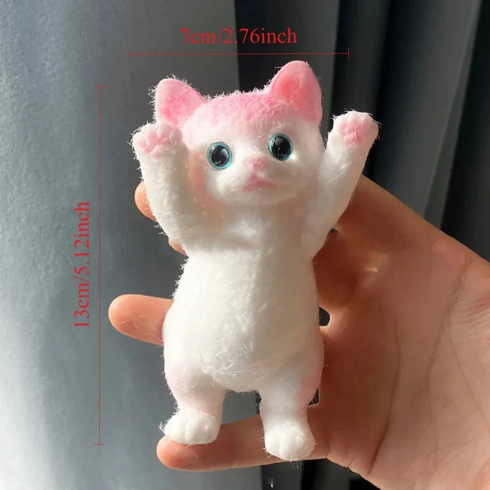 13CM Cute Taba Squishy Cat Fluffy Sticky Realistic Cat Stress Relieving Toy Simulation Cats Doll Squeeze Gift for Kids Adults - shopsquishstudio