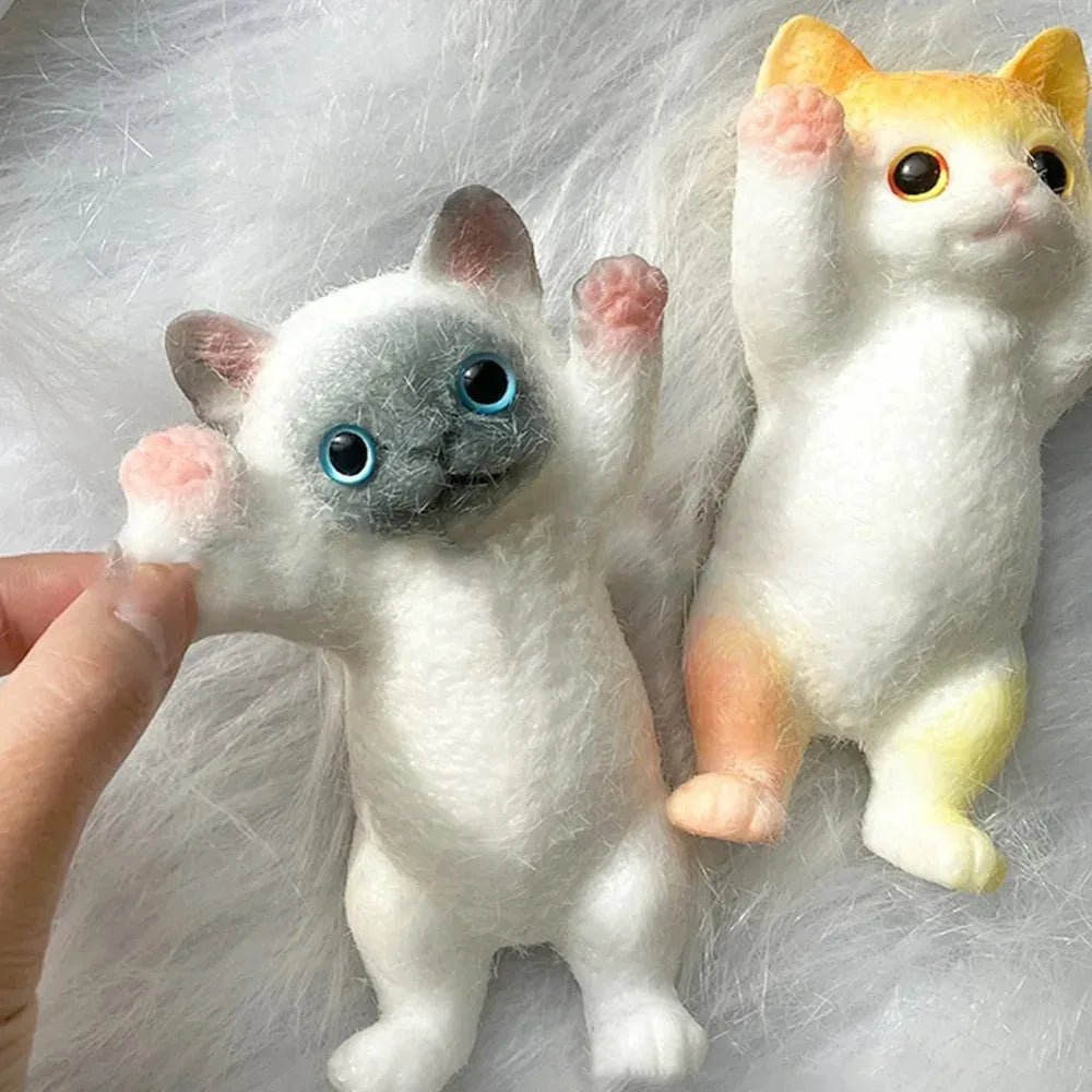 13CM Cute Taba Squishy Cat Fluffy Sticky Realistic Cat Stress Relieving Toy Simulation Cats Doll Squeeze Gift for Kids Adults - shopsquishstudio
