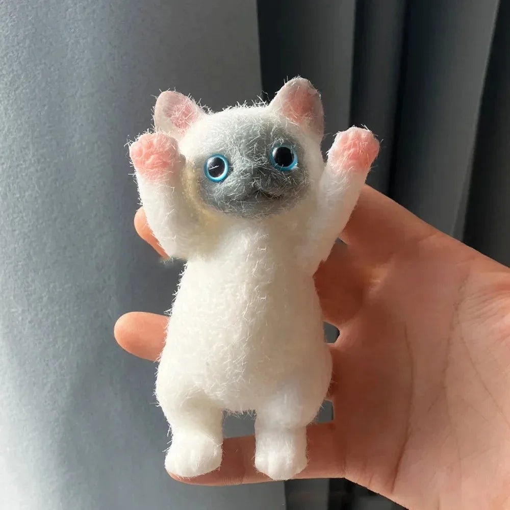 13CM Cute Taba Squishy Cat Fluffy Sticky Realistic Cat Stress Relieving Toy Simulation Cats Doll Squeeze Gift for Kids Adults - shopsquishstudio