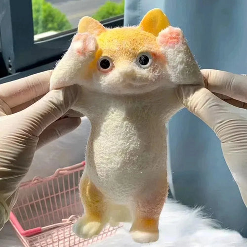 13CM Cute Taba Squishy Cat Fluffy Sticky Realistic Cat Stress Relieving Toy Simulation Cats Doll Squeeze Gift for Kids Adults - shopsquishstudio