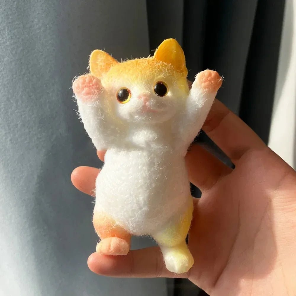 13CM Cute Taba Squishy Cat Fluffy Sticky Realistic Cat Stress Relieving Toy Simulation Cats Doll Squeeze Gift for Kids Adults - shopsquishstudio