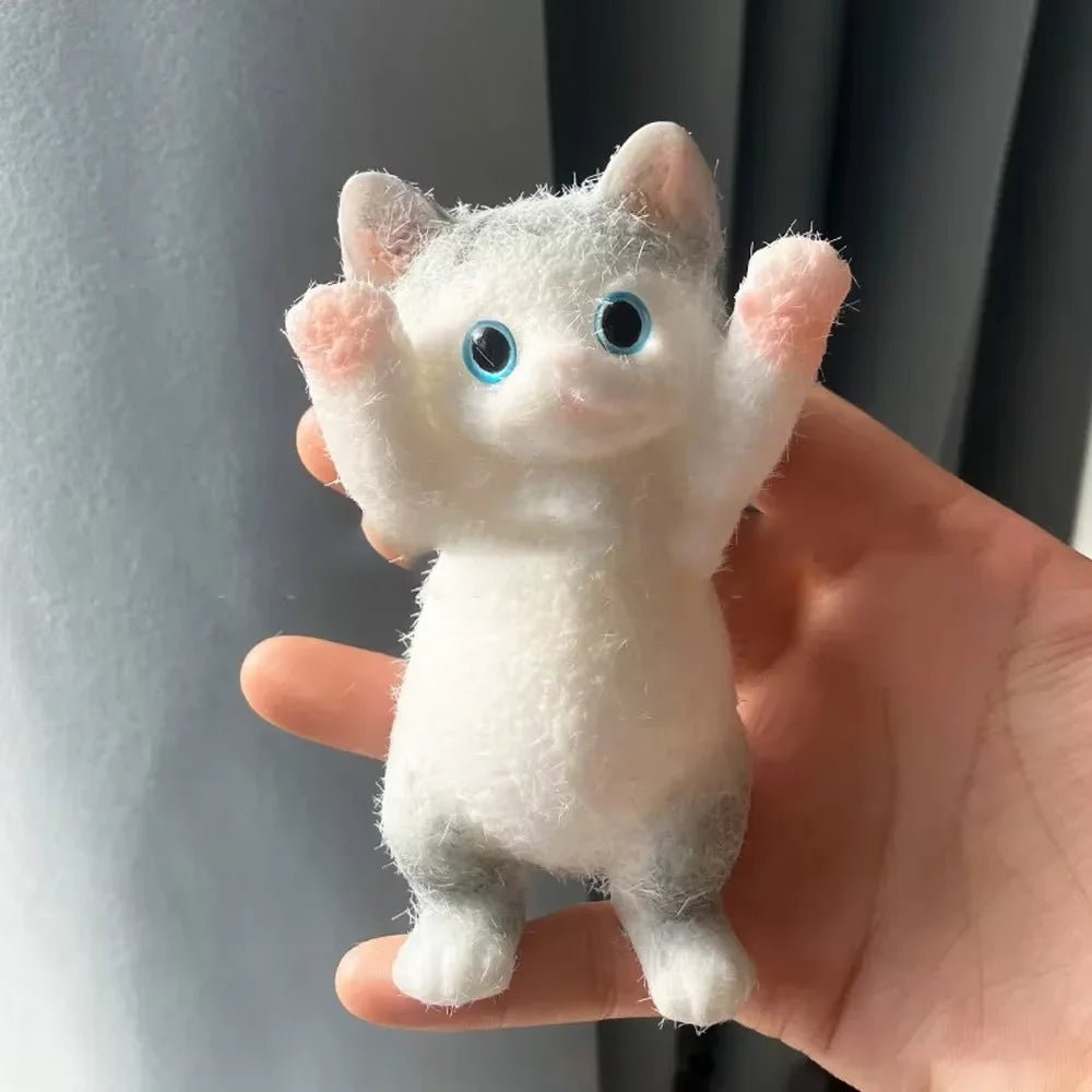 13CM Cute Taba Squishy Cat Fluffy Sticky Realistic Cat Stress Relieving Toy Simulation Cats Doll Squeeze Gift for Kids Adults - shopsquishstudio