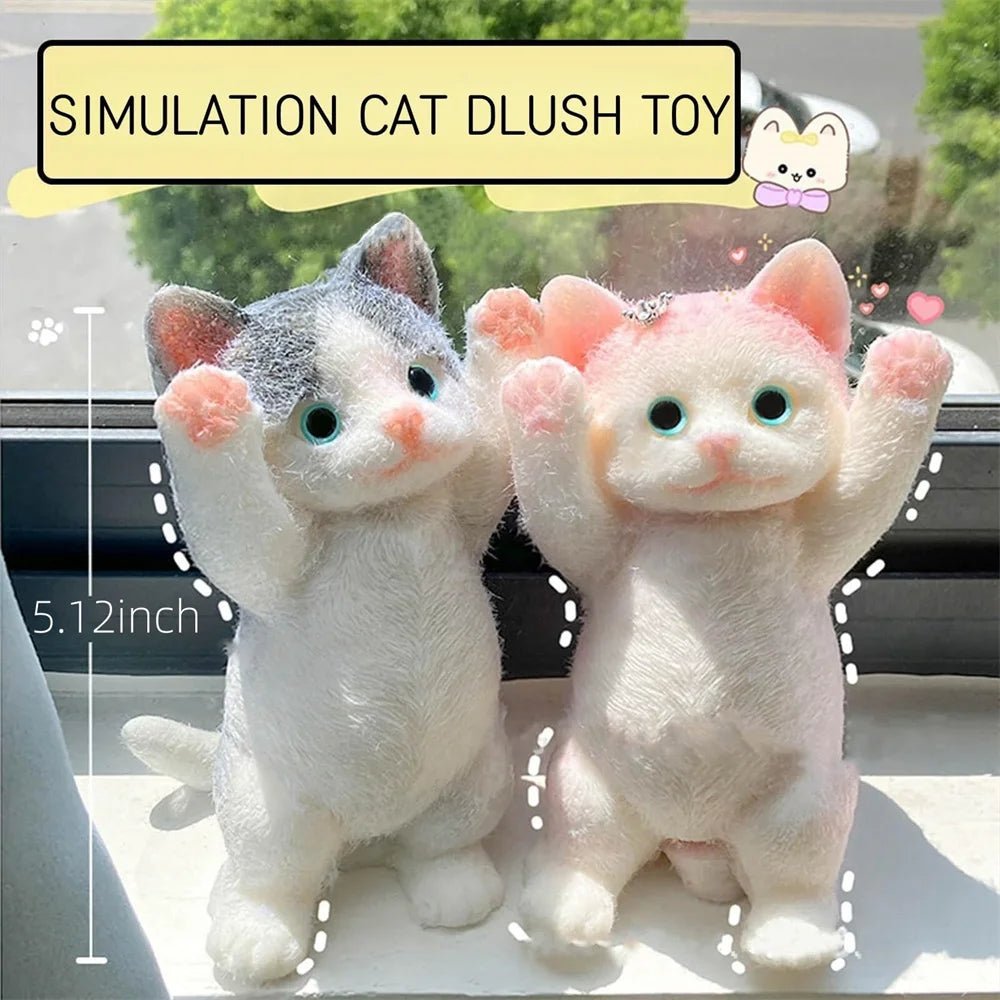 13CM Cute Taba Squishy Cat Fluffy Sticky Realistic Cat Stress Relieving Toy Simulation Cats Doll Squeeze Gift for Kids Adults - shopsquishstudio