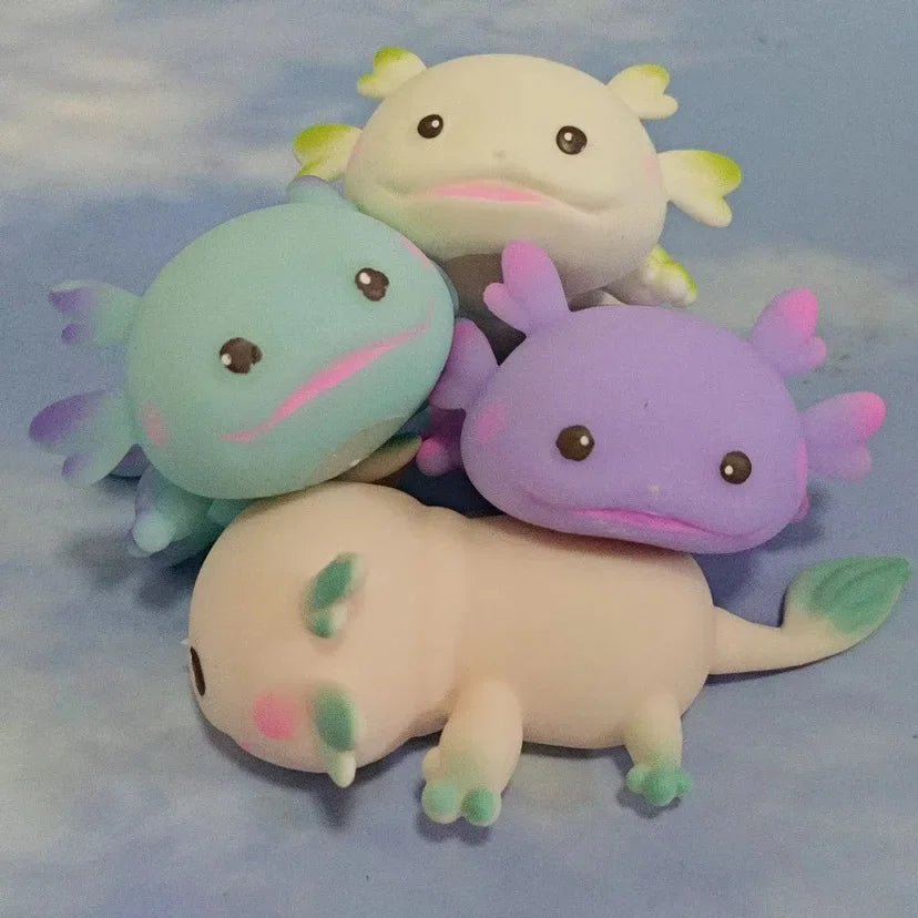 1/4pcs Axolotl Squeeze Ball Cute Fish Relax Cartoon Antistress Squishy Stress Relief Slow Rising For Adult Kids Stretch Toys - shopsquishstudio