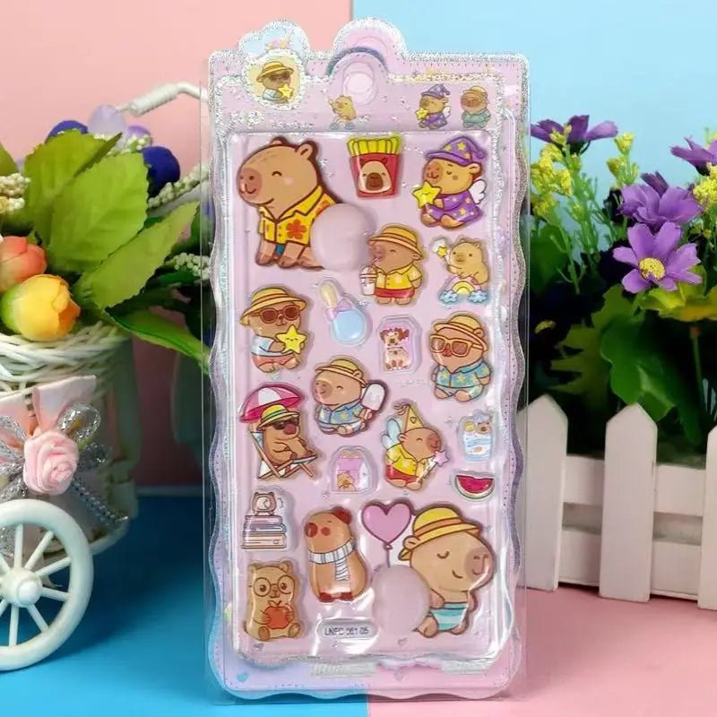 1 Sheet 3D Cute Animal Butt Stickers, Stress Relief Puffy Squishy Sticker for DIY Scrapbook Guitar Phone Case Laptop Decal