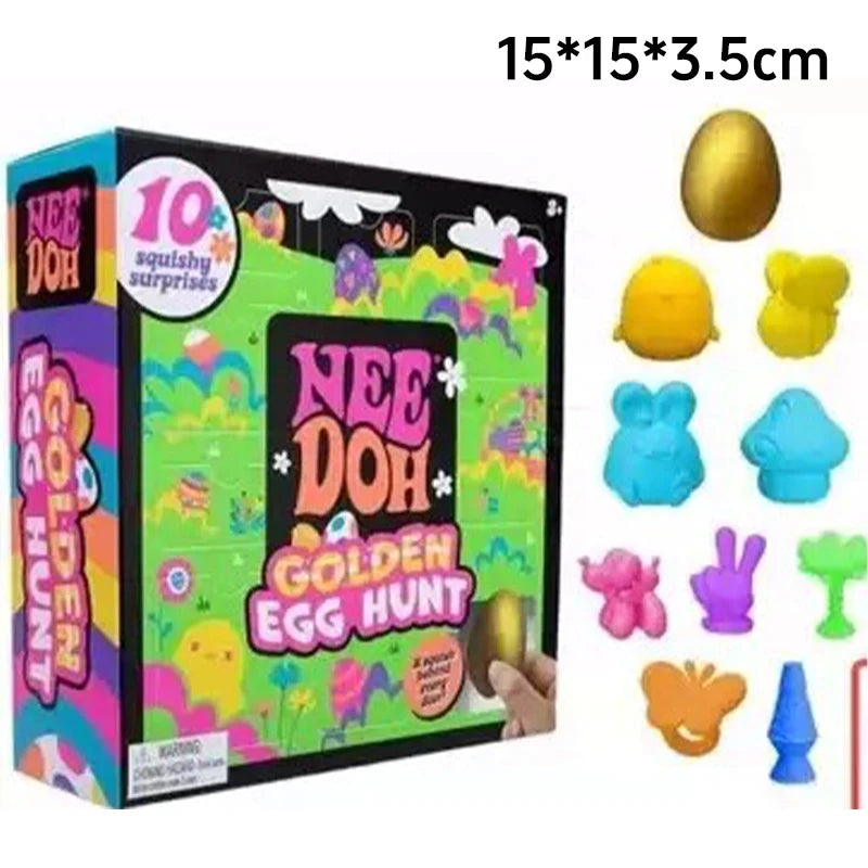 2026 New Needoh Golden Egg Treasure Hunt Blind Box Toy With Squishy Surprise Stress Relief Squeeze  Easter Party Toy