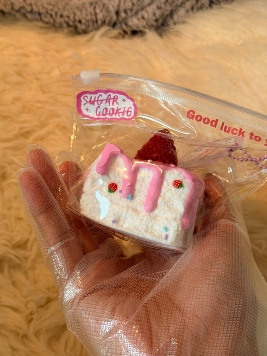 Square Strawberry Cake Squishy - Squishie Bites