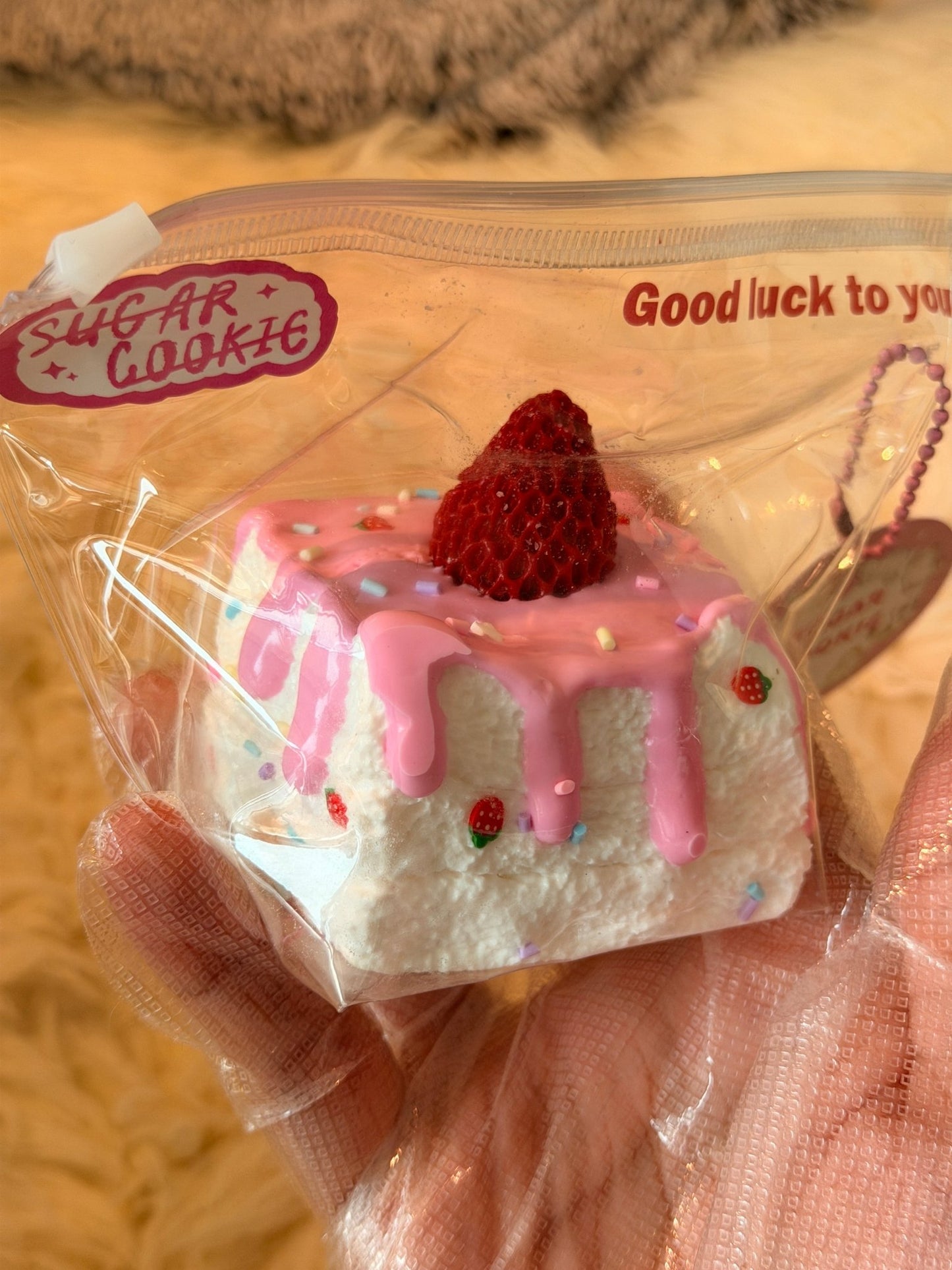 Square Strawberry Cake Squishy - Squishie Bites
