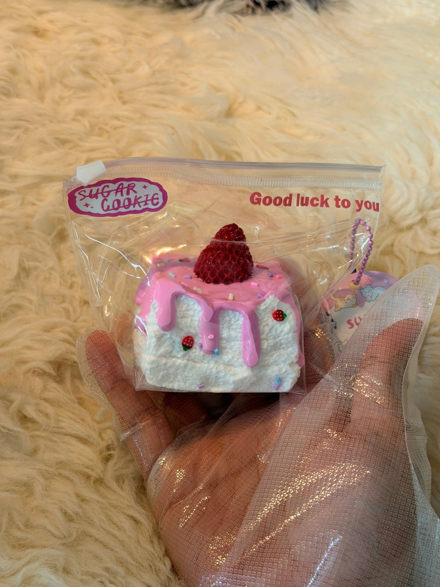Square Strawberry Cake Squishy - Squishie Bites