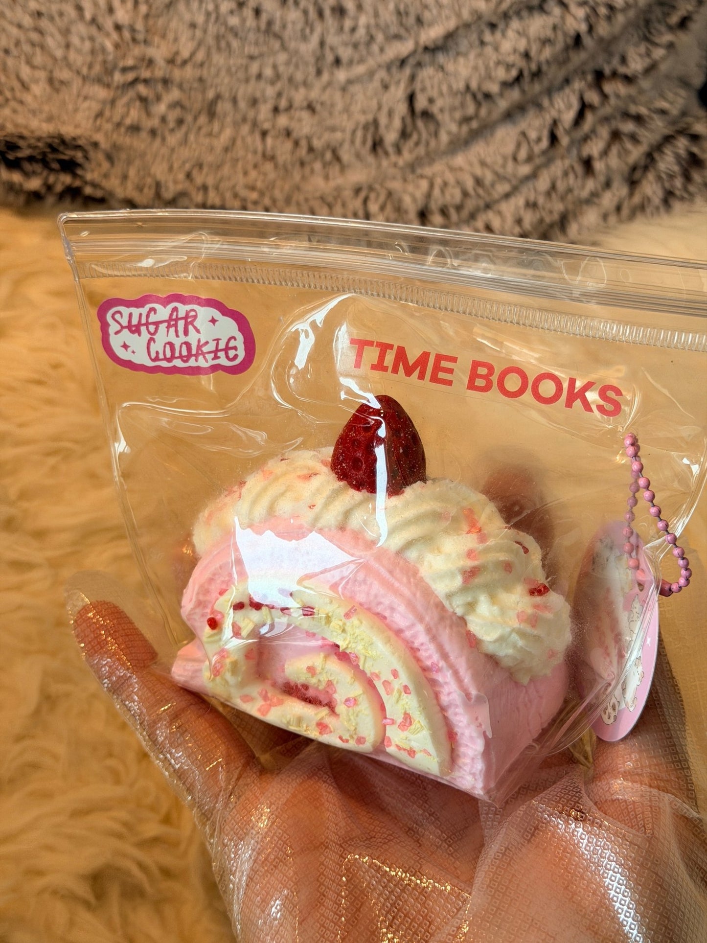 Strawberry Swiss Roll Squishy - Squishie Bites