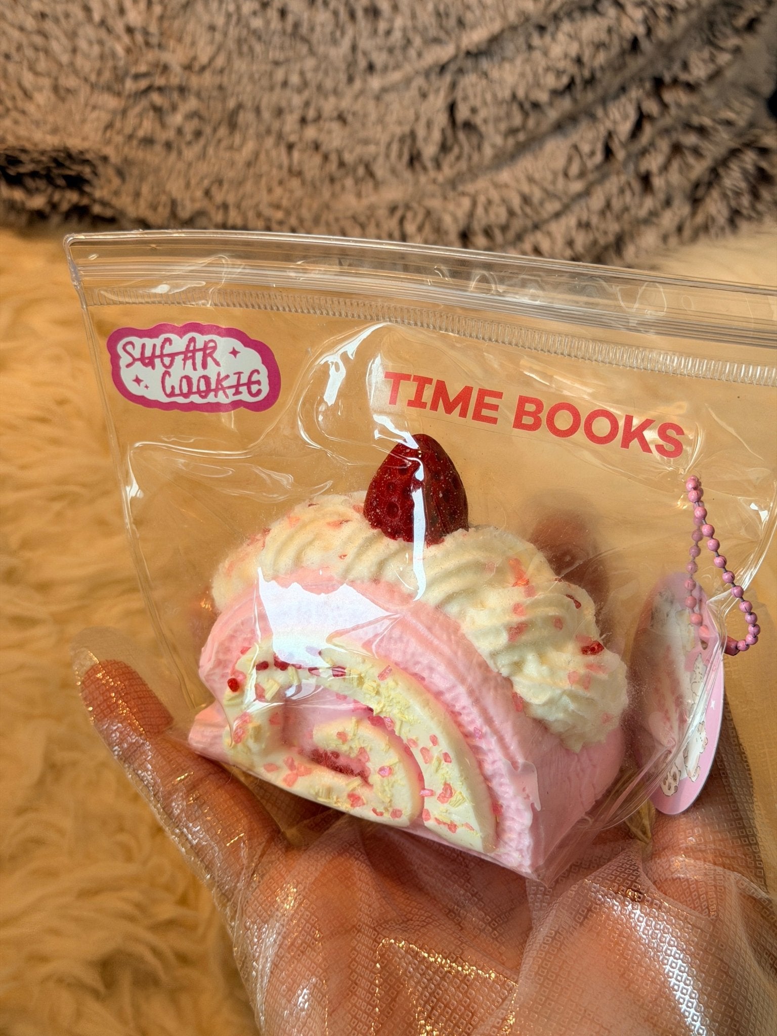 Strawberry Swiss Roll Squishy - Squishie Bites