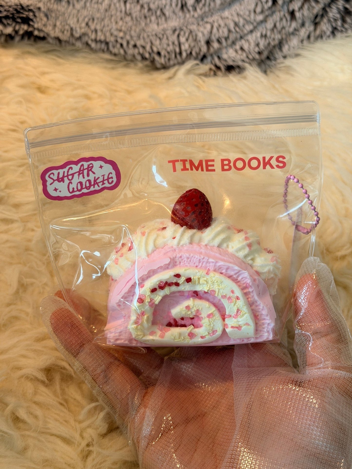 Strawberry Swiss Roll Squishy - Squishie Bites