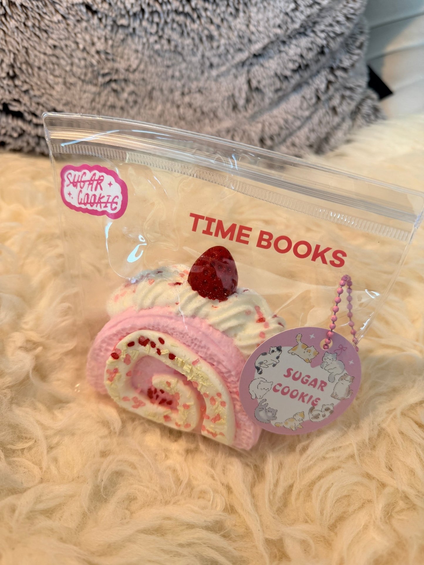Strawberry Swiss Roll Squishy - Squishie Bites